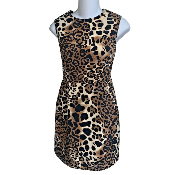 Nanette Lepore Leopard-print Silk Dress‎ Short ~Sz 2 - Picture 1 of 4